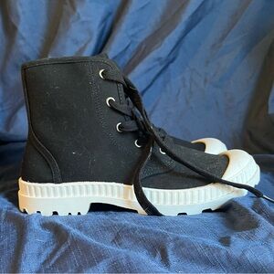 Black and White High-Top Sneakers